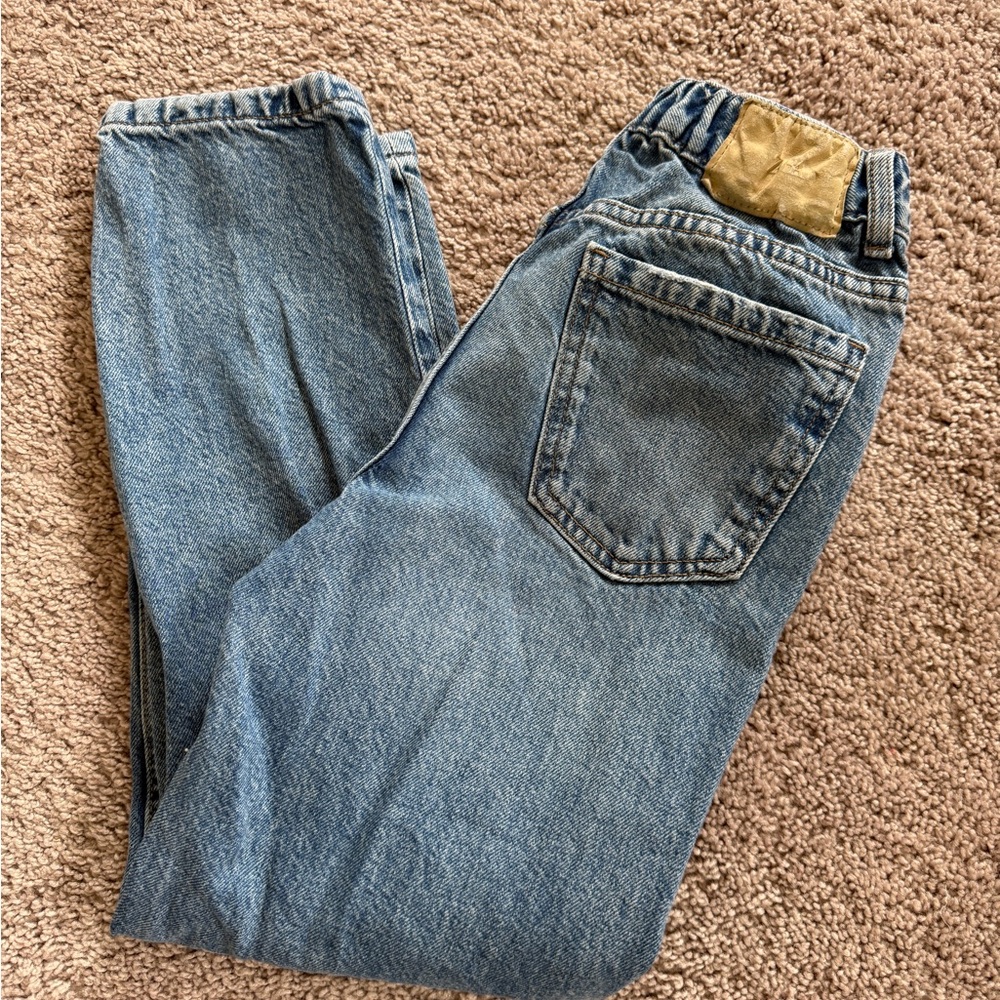 Zara Kids Blue Denim Straight leg mom boyfriend Jeans
